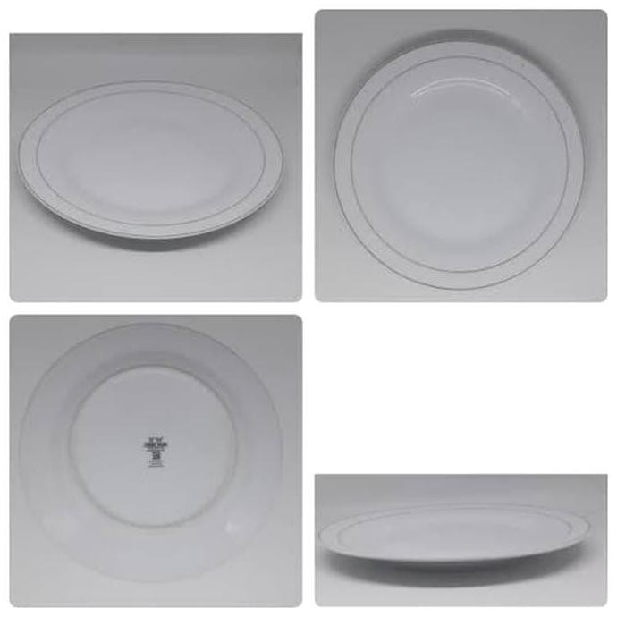 :>:>:>:>] Piring Ceper Putih Beling Keramik Porselen Jumbo Makan Nasi Saji Sayur