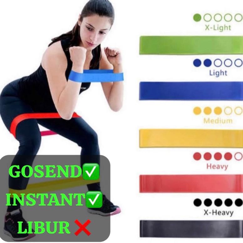 RESISTANCE BAND elastis lentur MINI LOOP bands isi 1 set (5pcs) karet home gym latihan otot tangan p