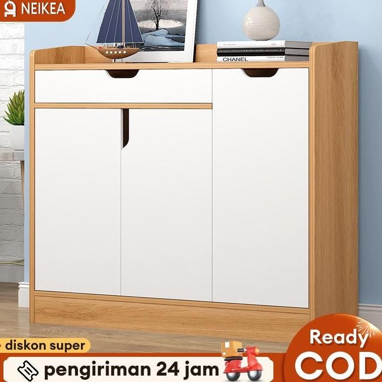 Lemari Sepatu Kayu Rak sepatu Shoe Rack Shoe Cabinet Kayu100cm