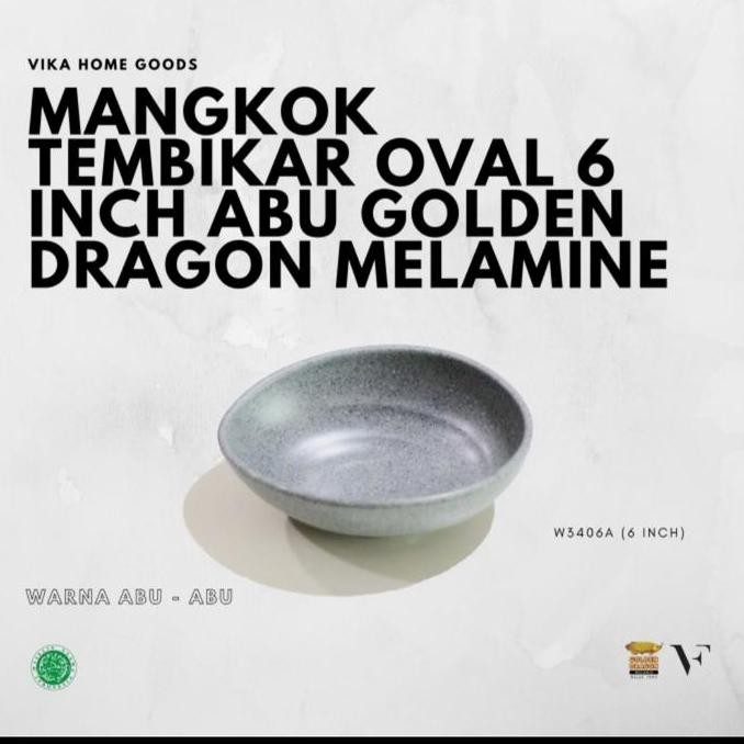 Termantab] Mangkok Oval Tembikar Melamin Stone Dragon 6" Mangkok Abu Sayur W3406A
