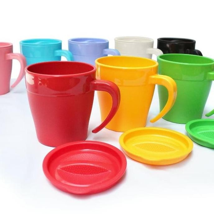 `````````] Mug Set Tutup | Mug Plastik Microwave Cangkir Kopi Teh Hoya Gelas Kopi
