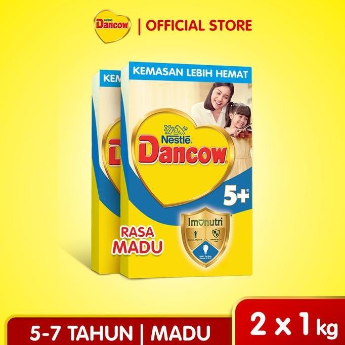

BARU NESTL DANCOW 5+ MADU SUSU ANAK 5-12 TAHUN BOX 1KG X 2PCS