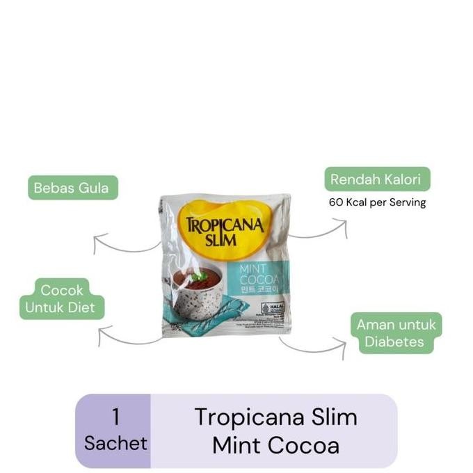 

Baru Tropicana Slim Mint Cocoa 1 Sachet - Minuman Cokelat Mint Tanpa Gula