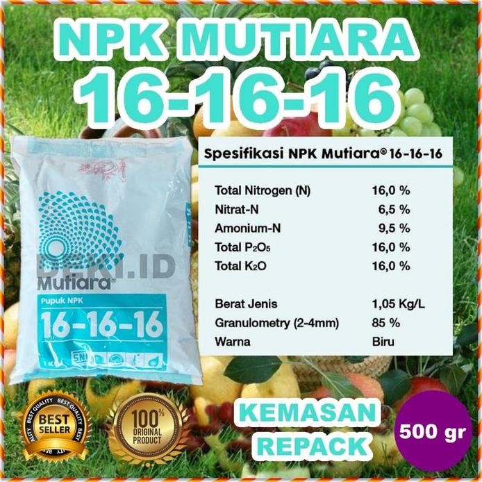 

Terlaris Pupuk Npk Mutiara 161616 Meroke 500 Gr Kemasan Repack Tanaman Bunga Buah Sayur Hias Bonsai