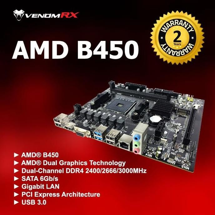 VenomRX B450 Mainboard motherboard AMD AM4 B450 Chipset amd ryzen athlon