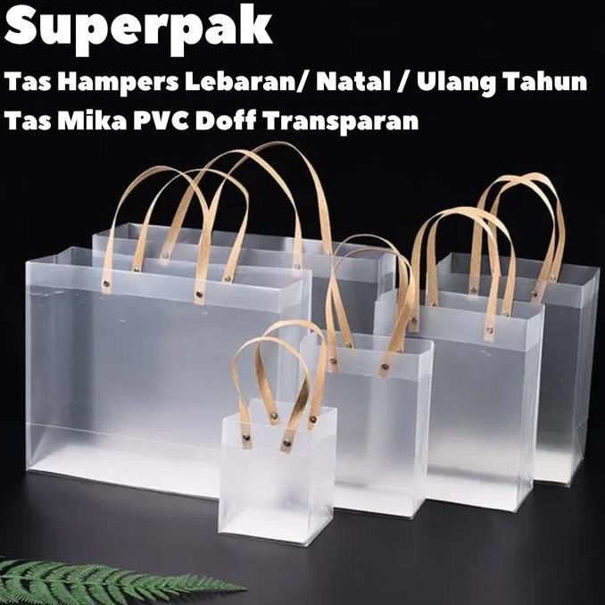 

SIAP KIRIM (GROSIR 10BUAH) TAS MIKA DOFF TRANSPARAN GOODIE BAG PREMIUM HAMPERS