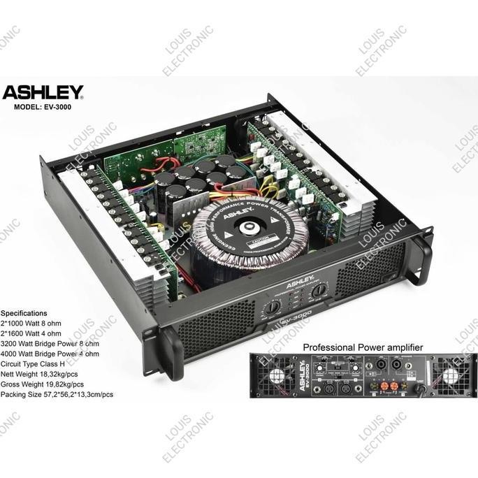 HARGA DISC - Power Amplifier ASHLEY EV3000 EV 3000 EV-3000 Class H ORIGINAL