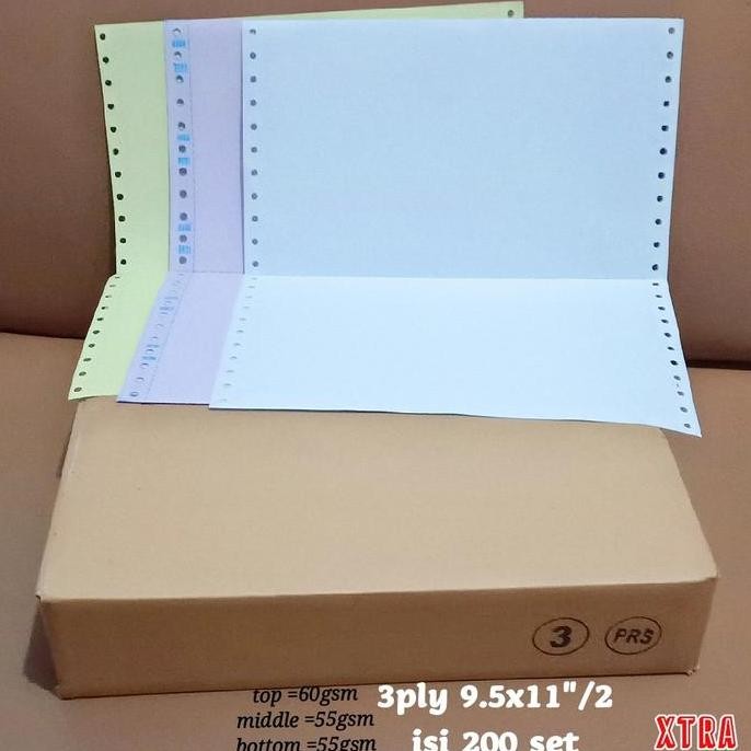 

TERBARU - Ecer kertas continuous form 3 ply 9.5x11"/2 isi200 set