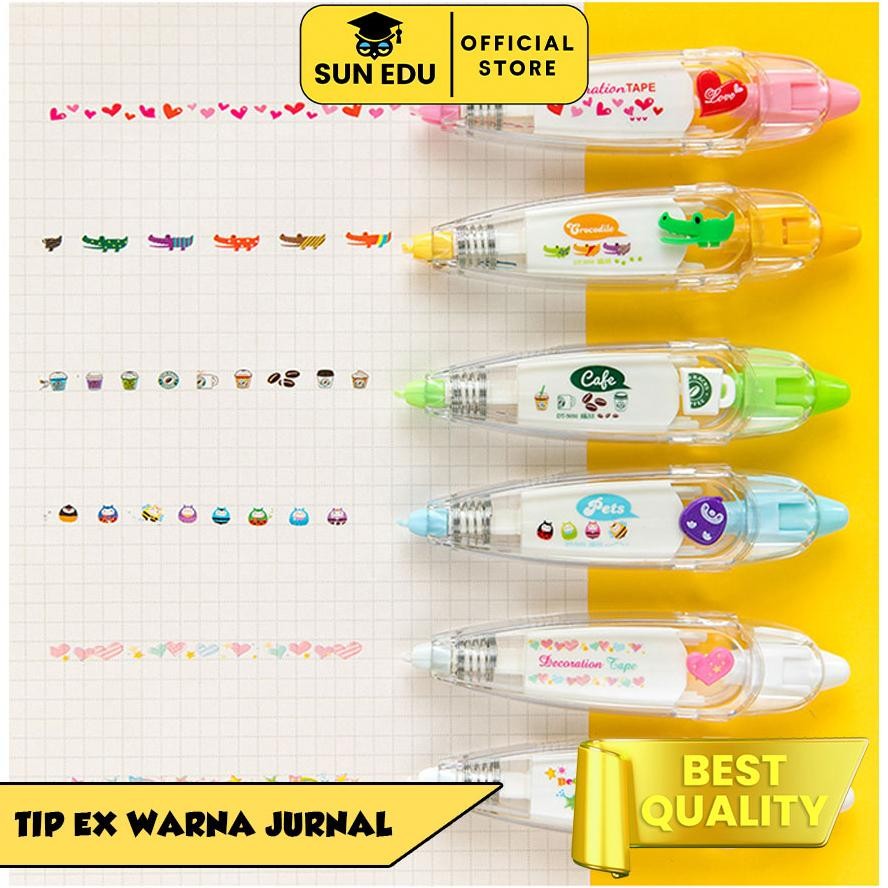 

Ready Correction Tape Decoration Untuk Jurnal/ Roller Stamp Reminder Highlight Pola Cute