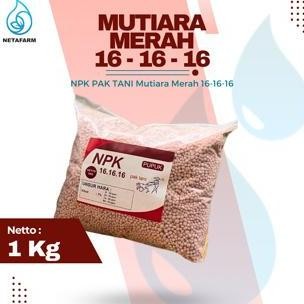 

Terlaris Pupuk Npk Pak Tani Mutiara Merah 16-16-16 Penyubur Tanaman 1 Kg Repack