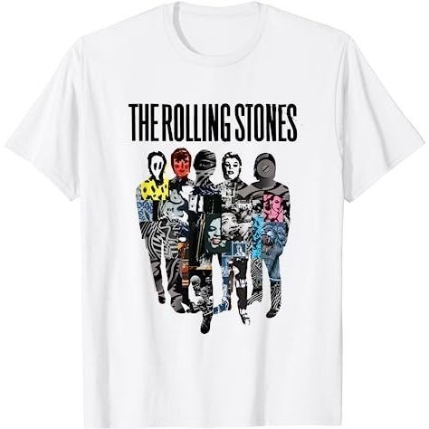 Baju Kaos Rolling Stones Official Silhouette Collage T-Shirt Premium Cotton Combed 24s Original 100%