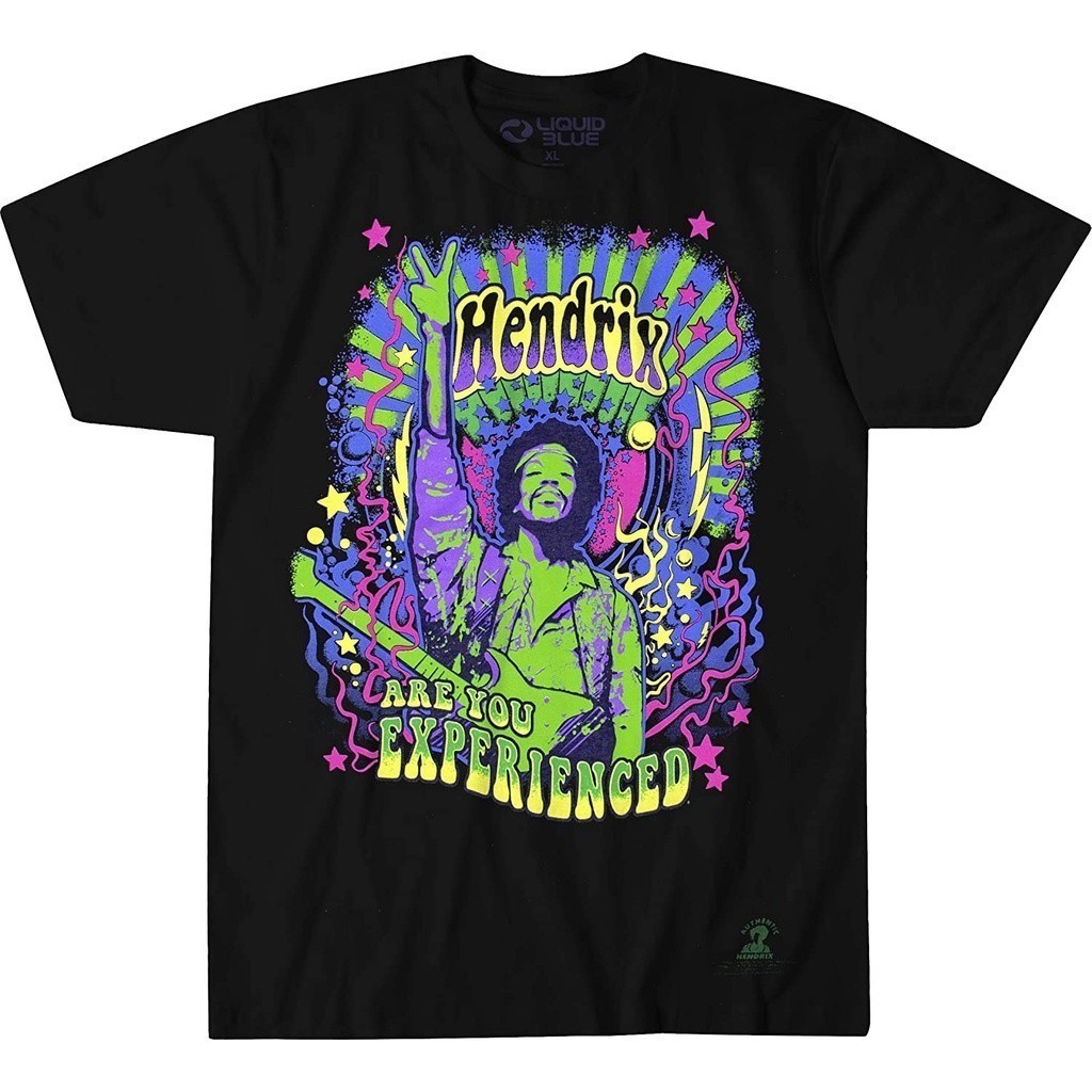 Kaos Liquid Blue Jimi Hendrix Are You Experienced SS T-Shirt Baju Unisex Vintage 100% Cotton Combat 