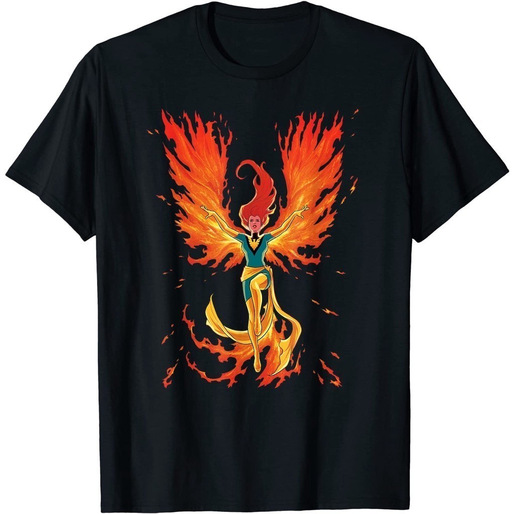 Baju Kaos Marvel X-Men Jean Grey Phoenix Cosmic Flames T-Shirt Premium Cotton Combed 24s Original 10