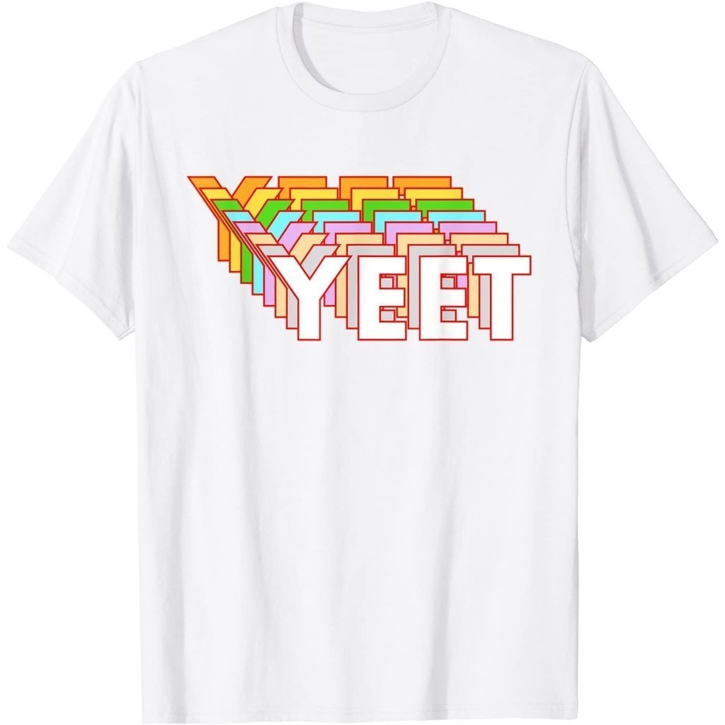 Kaos Funny Yeet Dank Meme Video Game Lover Viral Phrase T-Shirt Baju Unisex Vintage 100% Cotton Comb