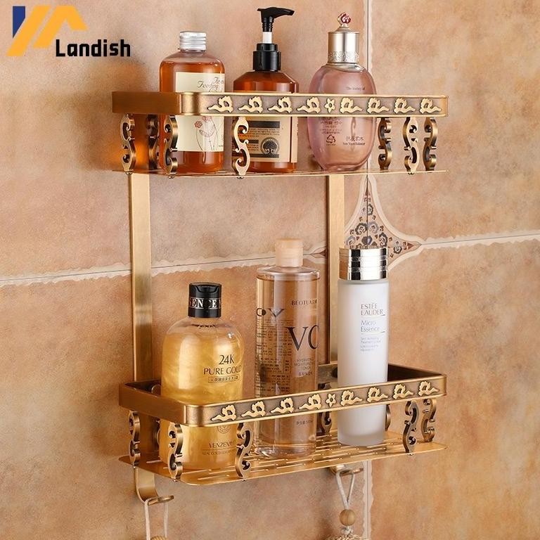 Obral super besarRak Shampoo Kamar Mandi Tower Bar Rack Persegi Rak Kosmetik Gantung Dinding Rak Rak