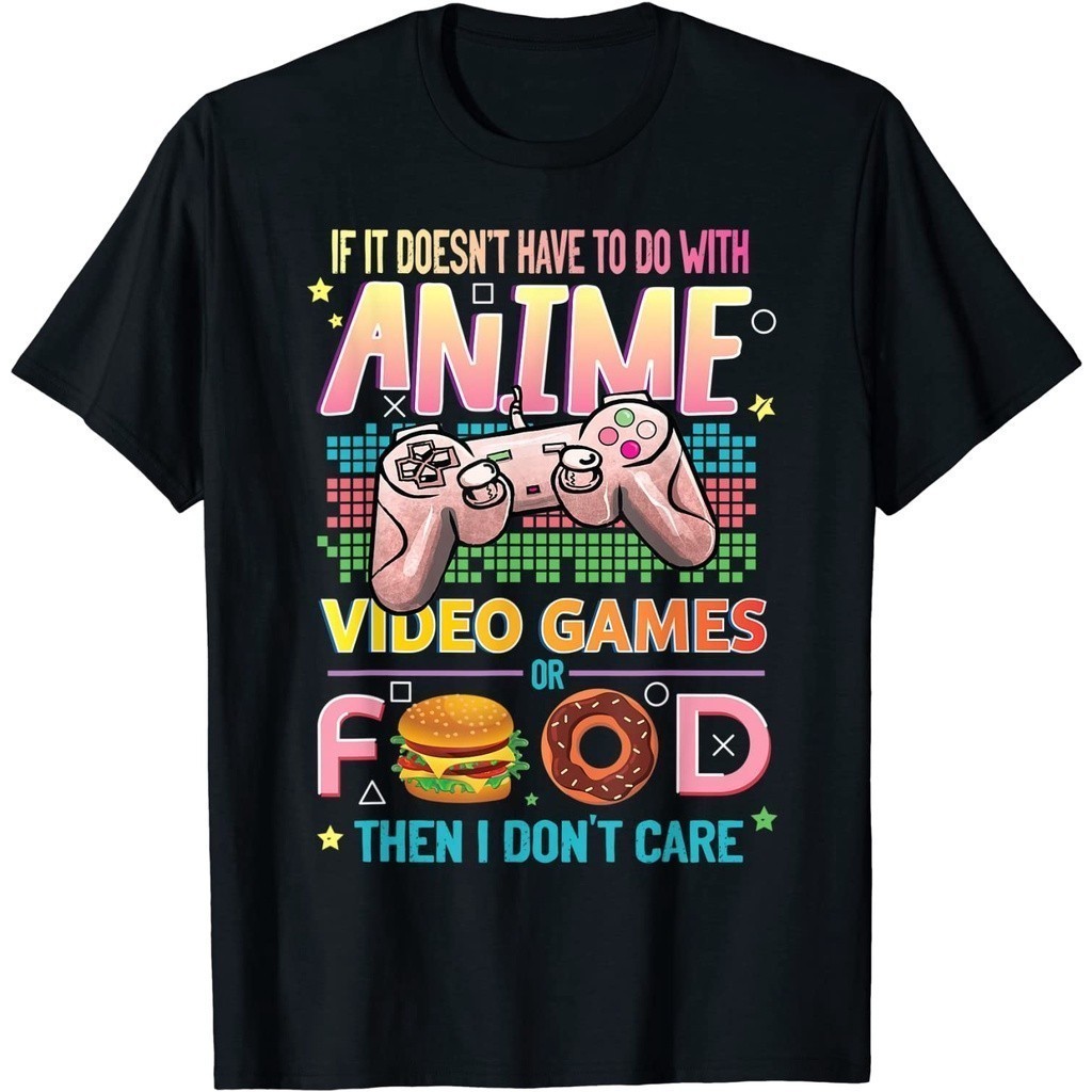 Kaos Anime Video Games Food - Anime Lovers T-Shirt Baju Unisex Vintage 100% Cotton Combat 24s Lembut