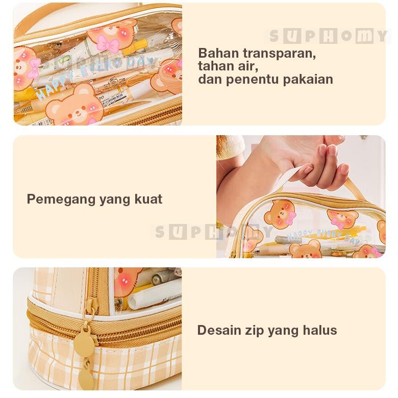 

Ready Tempat Pencil Tas Pena Tas Pensil Kotak Pencil Tempat Alat Tulis Bahan Pvc Berkapasitas Besar Dengan Stiker Gratis