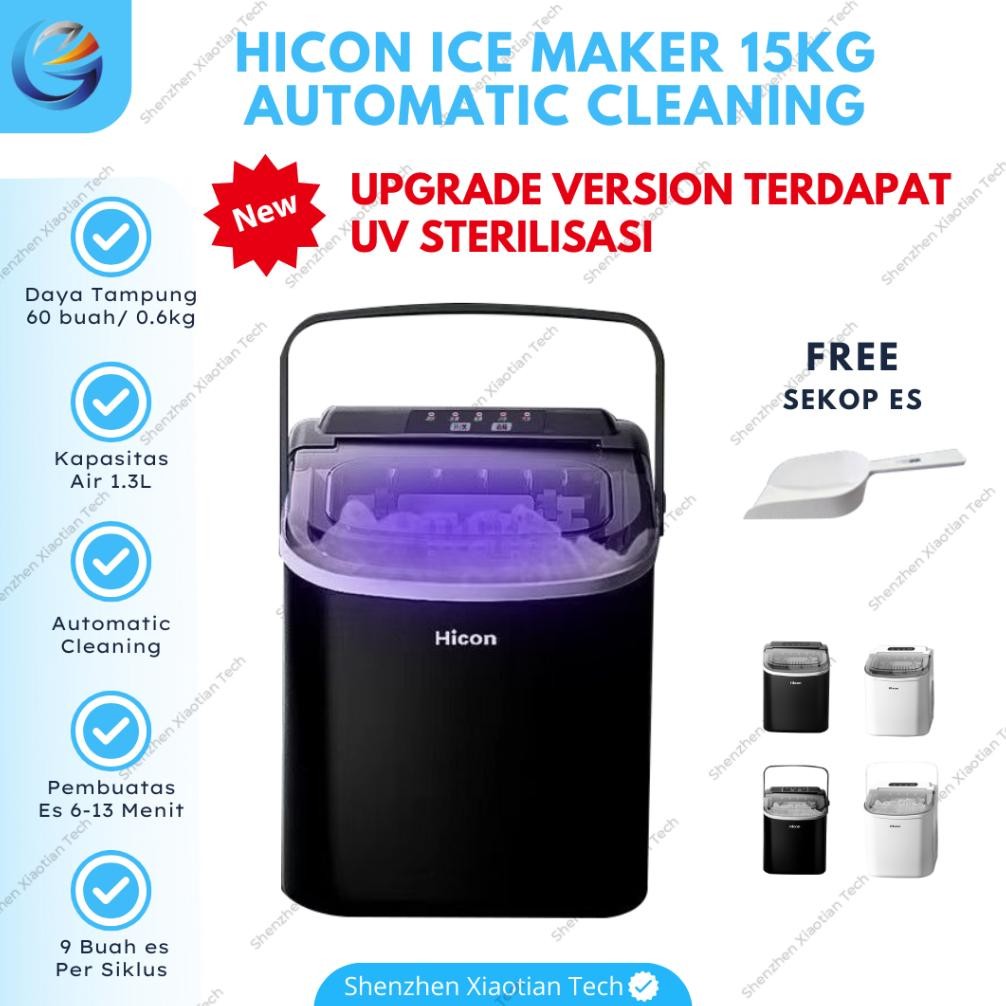 Terlaris Ice Maker Cube Hicon Machine 15 Kg | Mesin Pembuat Es Batu Dalam 6 Menit | Hicon Iceler Aut