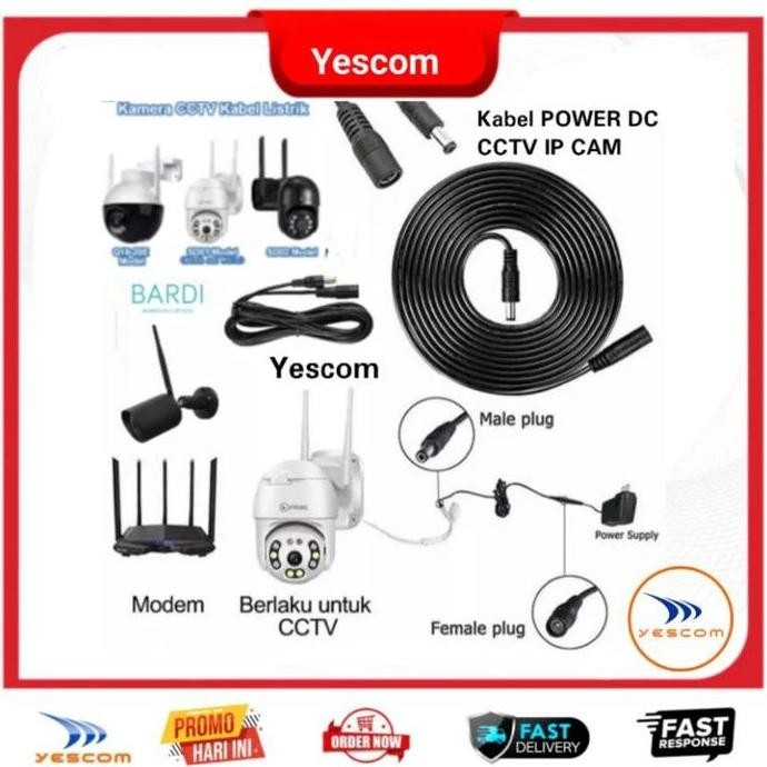 KABEL EXTENSION POWER DC CCTV IP CAMERA/DLL MALE FEMALE