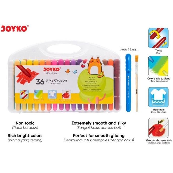 

Joyko silky crayon 36/48 warna