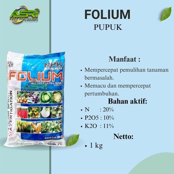 

Terlaris Pupuk Npk Folium Super 20-10-11 1Kg Multiple Ultra Ionik
