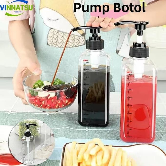 Ready Stok [Vinnatsu]Pompa Sirup Tempat Sirup Sugar Botol Pump Botol Sauce Pump Botol Paket Botol Si