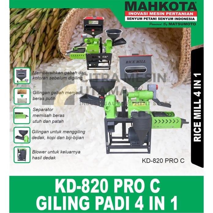 

Terlaris Mesin Giling Padi Mahkota Kd 820 Pro C 4 In 1