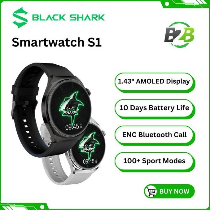 TERMURAH - Black Shark S1 Smartwatch AMOLED Display 100+ Sports Modes BlackShark