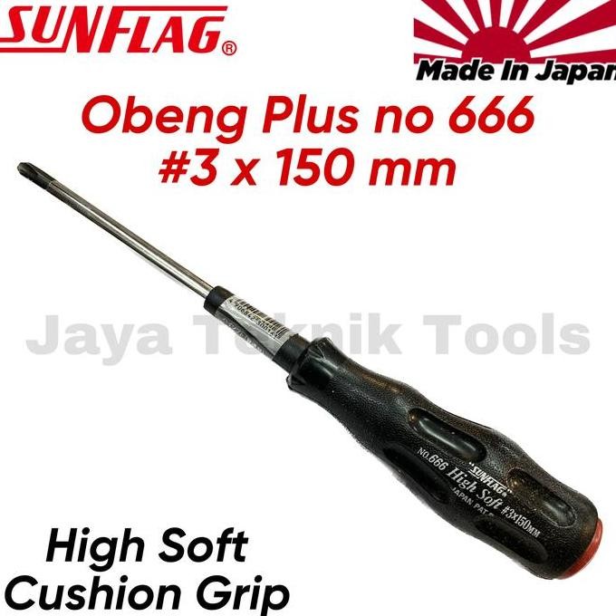 Diskon Obeng Plus Kembang 3 X 150 666 Sunflag Jepang Soft Grip Nyaman Japan