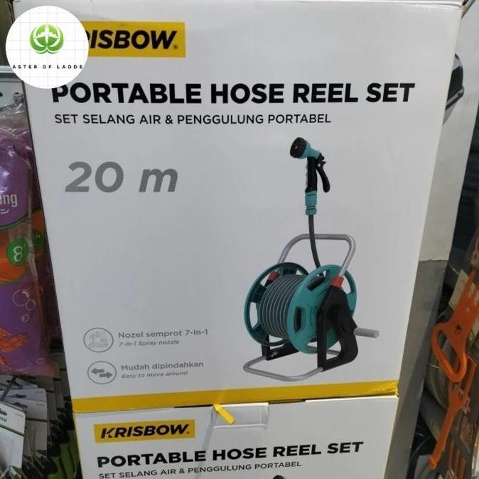 Selang Air tanaman dengan penggulung 20 meter/Selang Cuci Mobil Gulung Krisbow
