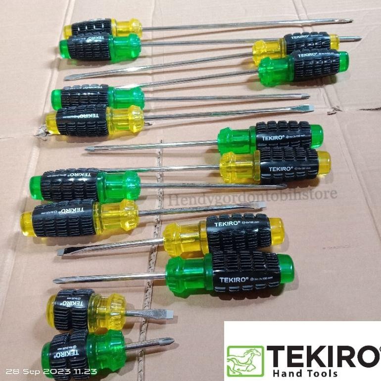 Terlaris OBENG TEKIRO SET 2 PCS / TEKIRO OBENG GAGANG KARET 150MM MIN PLUS OBENG 10 INCH