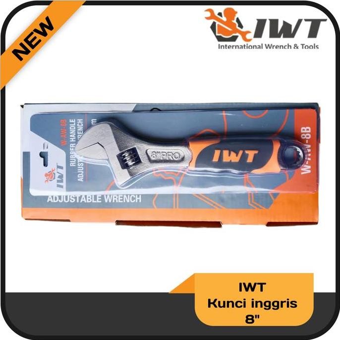 Diskon Kunci Inggris Iwt 8 Inch Rubber Handle Adjustable Wrench Japan