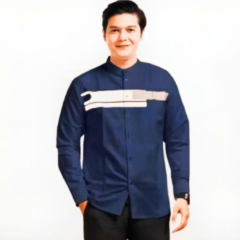 GF21 asd-86 ZNY Baju Koko Pria Dewasa Kemeja Koko Lengan Panjang Motif Yordan Premium Termurah