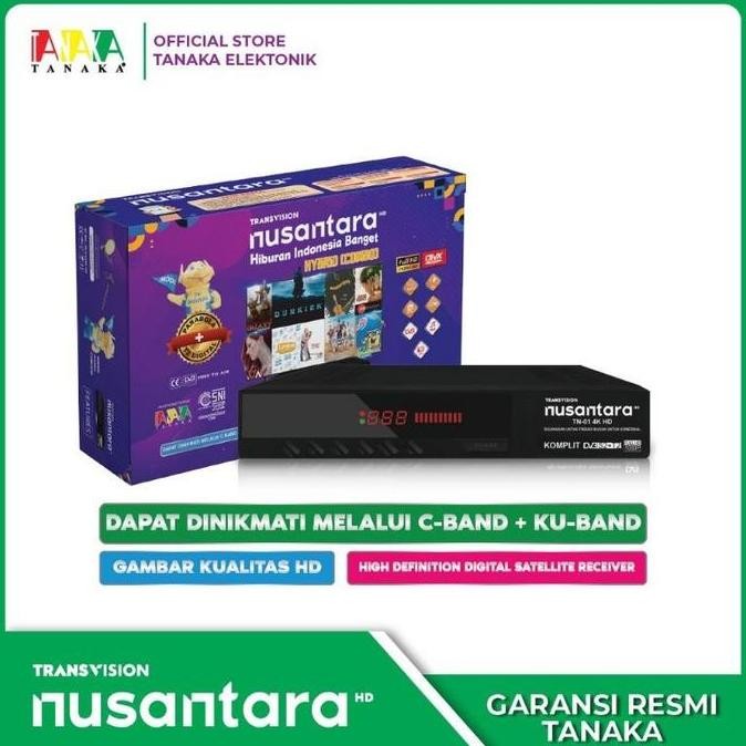 TERBARU - RECEIVER TRANSVISION TANAKA NUSANTARA HD COMBO ( SATELITE PARABOLA + T2 TERRESTRIAL)