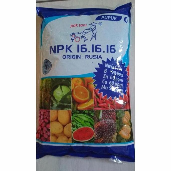 

Terlaris Pupuk Buah Npk 16-16-16 Pak Tani Import Rusia Kemasan 1 Kg