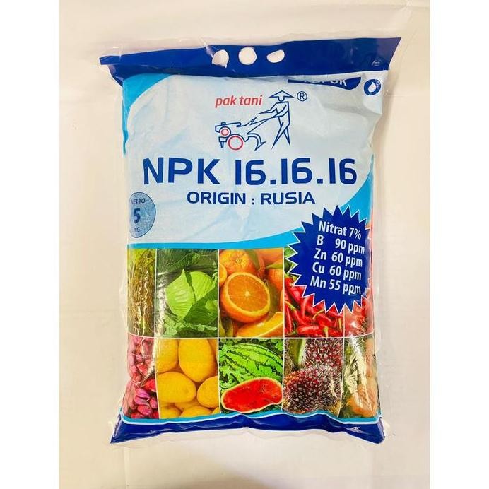 

Terlaris Pupuk Buah Pupuk Majemuk Npk 16-16-16 Biru Isi Kemasan 5Kg Dari Pak Tani