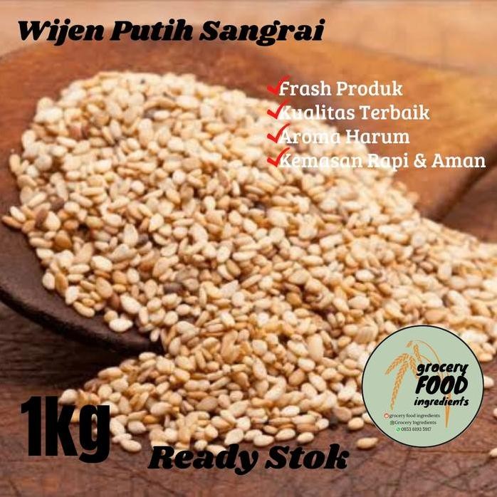 

Terlaris Wijen Putih Sangrai 1Kg / White Sesame Roasted / Wijen Putih Pangang