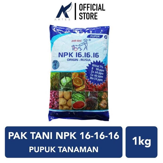 

Terlaris Pak Tani Pupuk Npk 16-16-16 Penyubur Seimbang Daun-Buah-Bunga 1 Kg