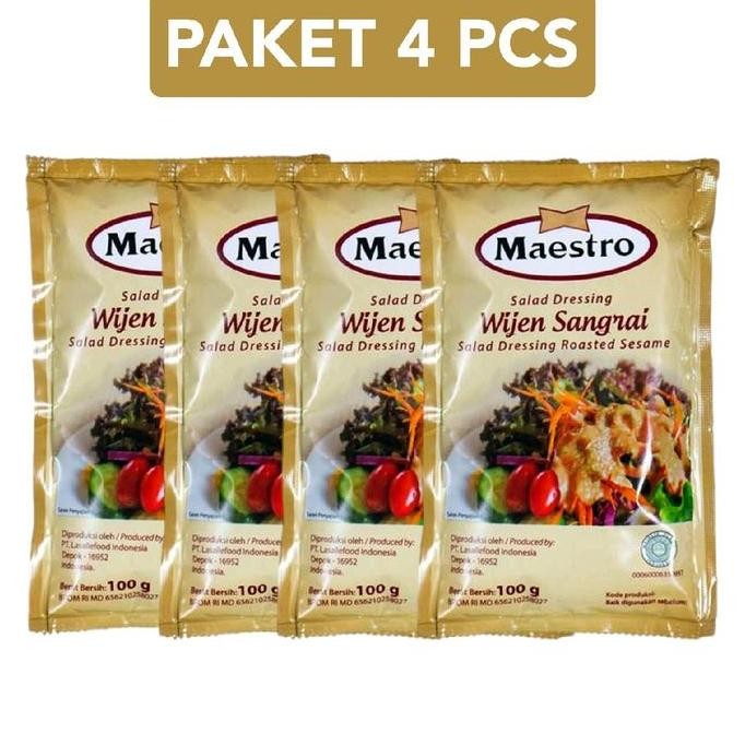 

Terlaris Maestro Salad Dressing Wijen Sangrai 100 G X 4 Sachet Selai Bahan Salad Maestro Bumbu Salad Sayur