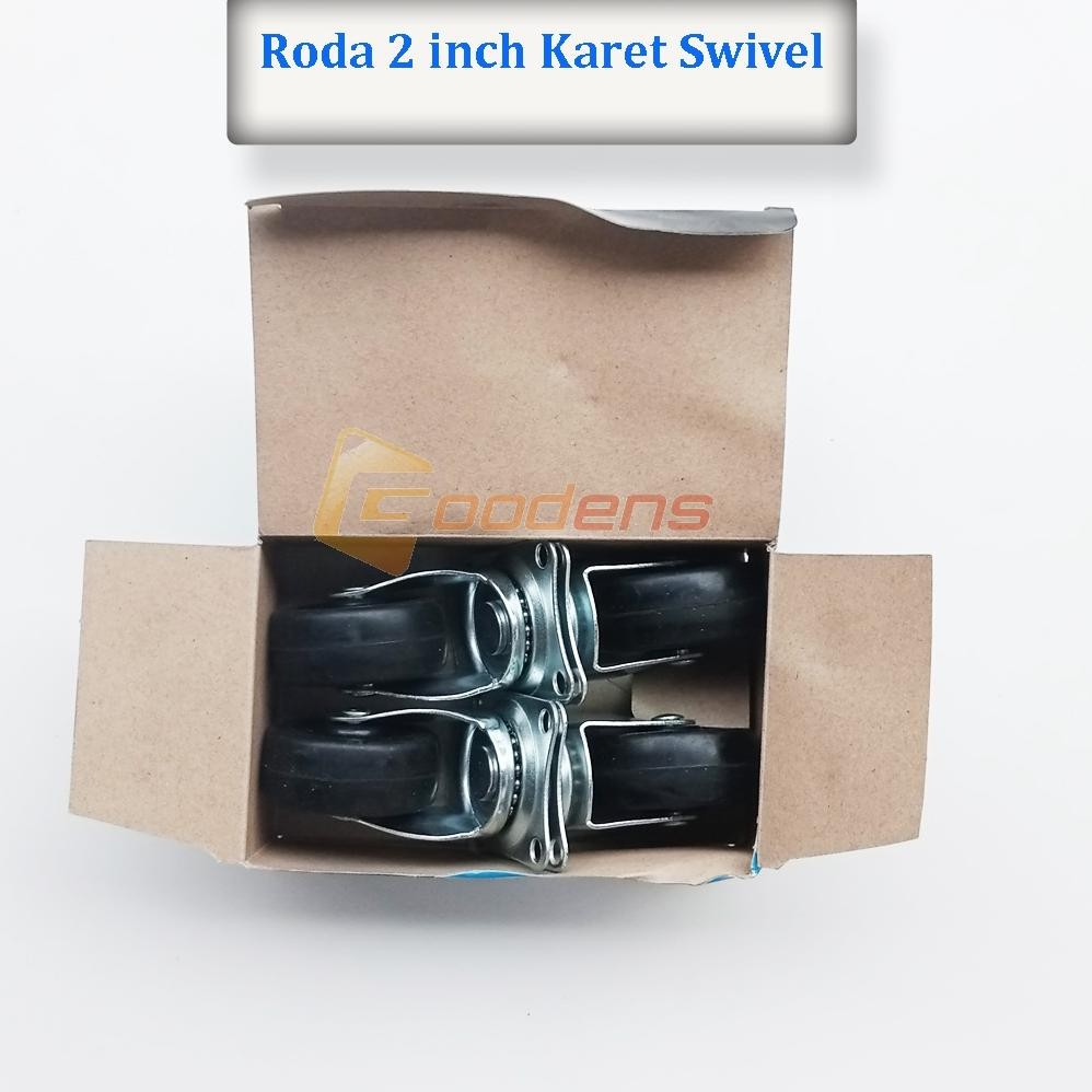 ND Roda Karet 2 Inch Hidup Roda Caster Roda Gepeng