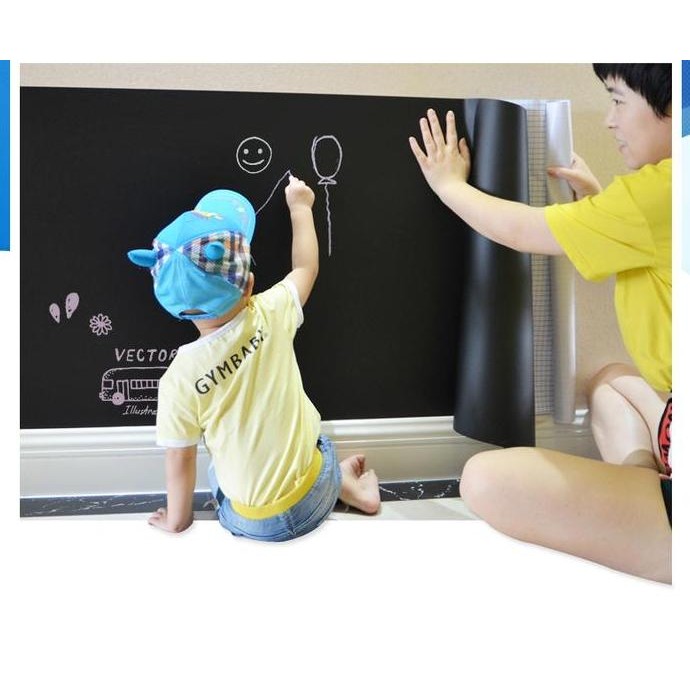 

Produk Baru!! PAPAN TULIS STIKER Tempel Dinding Tembok Whiteboard BlackBoard Edukasi Belajar Anak Anak Dengan Kapur atau Spidol