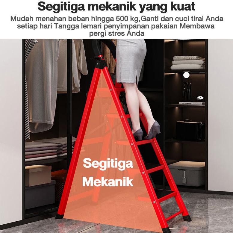 ND Tangga  tangga lipat aluminium tangga lipat Multifungsi Lipat Tangga Besi Household Ladder Tangga
