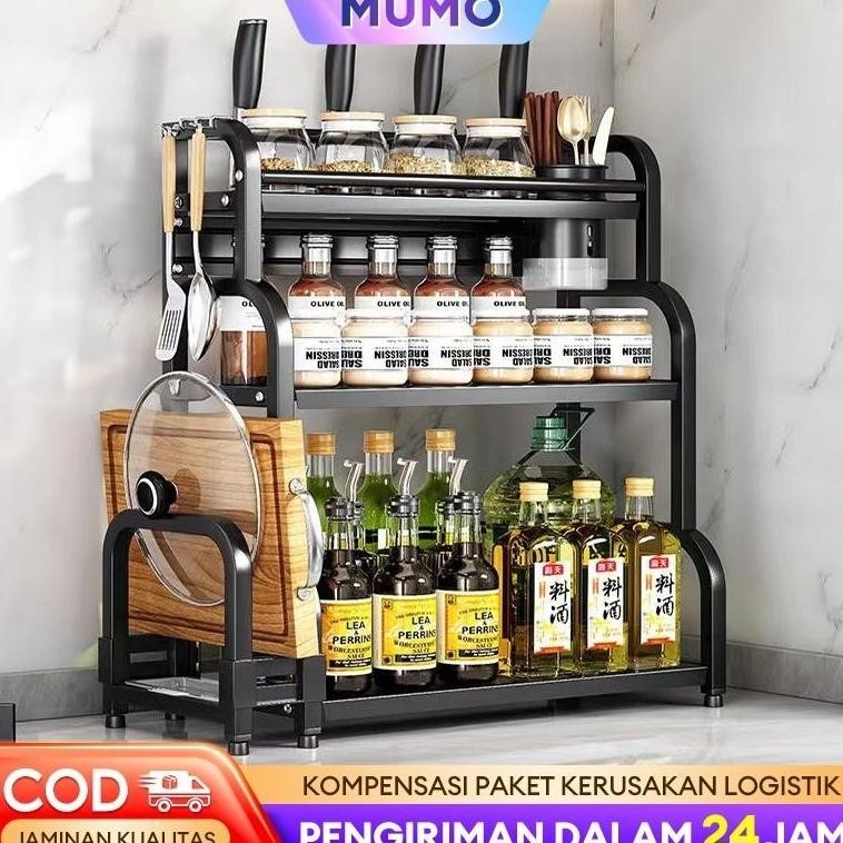 Rak Dapur Stainless Steel Rak Bumbu Dapur Rak Bumbu 3 Susun