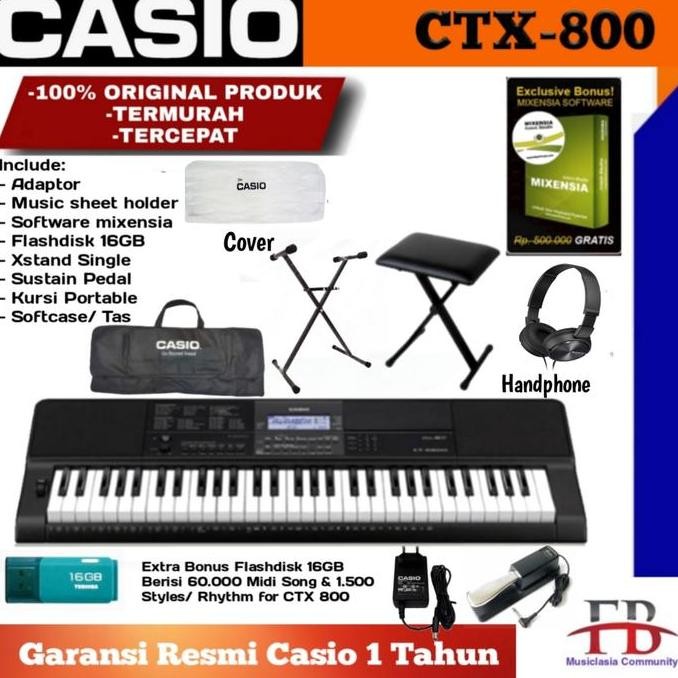 Casio Ctx800 Keyboard + Xstand + Sustain / Ctx 800 / Ctx-800 / Ct-X800 Hits