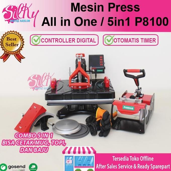 Jual Bagus Mesin Press Kaos 5 In 1 Combo All In One Hot Press Dtg Dtf Sublim