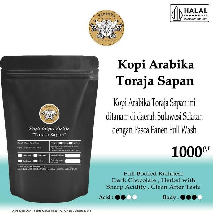 

KOPI ARABIKA TORAJA SAPAN 1KG BIJI ATAU BUBUK | ARABICA COFFEE TERMURAH