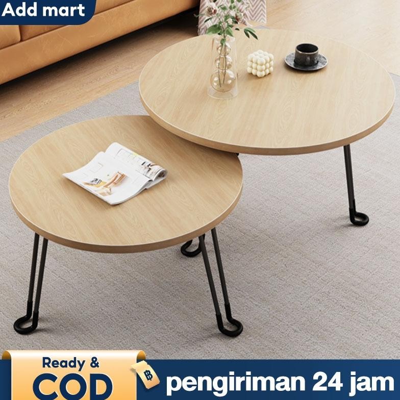 Meja Lipat Bulat 80cm Meja Kecil Meja Estetik Meja Bulat Meja Kopi Meja Ruang Tamu Minimalis Meja Ka