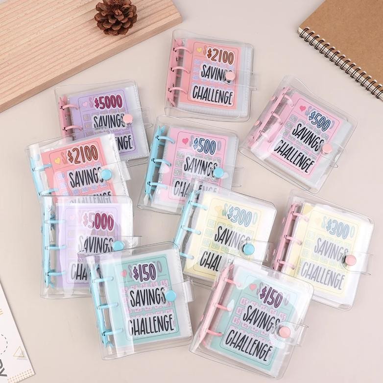 

Mini Savings Challenge Binder 150-5000Usd Savings Challenges Book Cash Budget Storage Notebook Envelope Savings Challenge