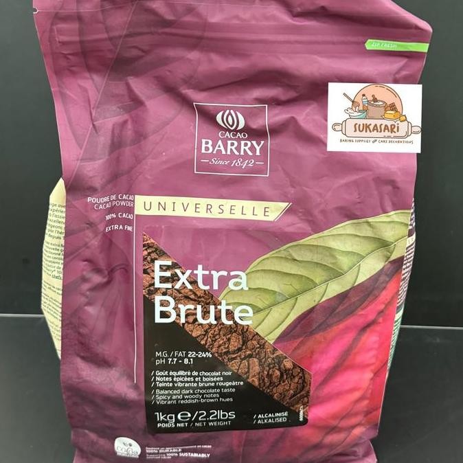 

Cacao barry Cocoa powder 100 gr repack extra brute dark / coklat bubuk