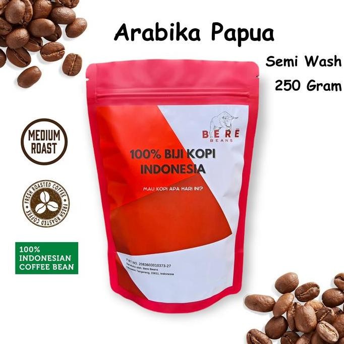 

Kopi Arabika Papua Wamena Indonesia 250 GRAM Biji Bubuk Coffee Beans Arabica Coffe Cofe Bean Giling
